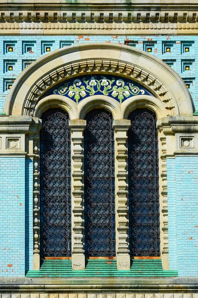 Fenêtre Vieille Église Détail Architectural Assomption Uspenskyi Cathédrale Bila Krynytsia — Photo