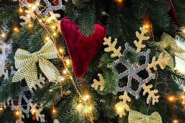Décorations Noël Nouvel Jouets Noël Flocons Neige Arcs Guirlande Lumineuse — Photo