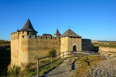 Ancient fortress on the banks of the Dnister River, Khotyn Fortress, Ukraine. clipart