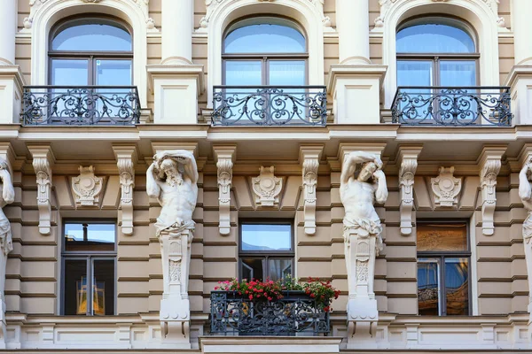 Prédio Art Nouveau Rua Alberto Riga Letónia — Fotografia de Stock
