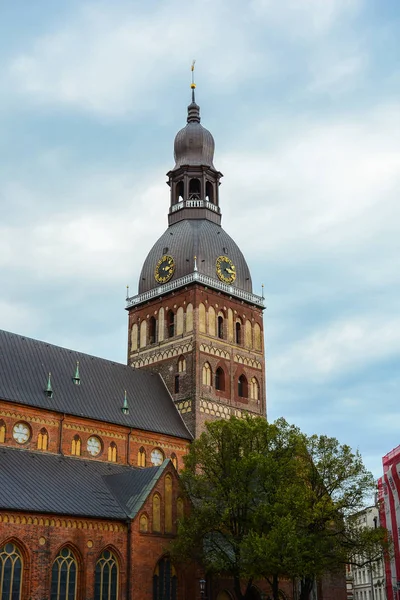 Религиозное Здание Рижский Собор Средневековая Лютеранская Церковь Романскими Раннеготическими Барочными — стоковое фото