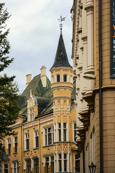 Paysage Urbain Rue Dans Vieille Ville Architecture Partie Historique Riga — Photo