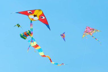 Trykhaty, Mykolaiv bölgesi, Ukrayna - 18 Mayıs 2019: Kitefest, Tryhutty Uluslararası Uçurtma Festivali 2019 Trykhaty, Ukrayna. Yıllık kitefest.
