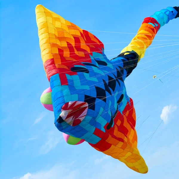 Trykhaty, Mykolaiv bölgesi, Ukrayna - 18 Mayıs 2019: Kitefest, Tryhutty Uluslararası Uçurtma Festivali 2019 Trykhaty, Ukrayna. Yıllık kitefest.