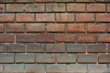 Kırmızı tuğla duvar, eski tuğla. Eski seramik tuğla dokusu. Doku, arkaplan.