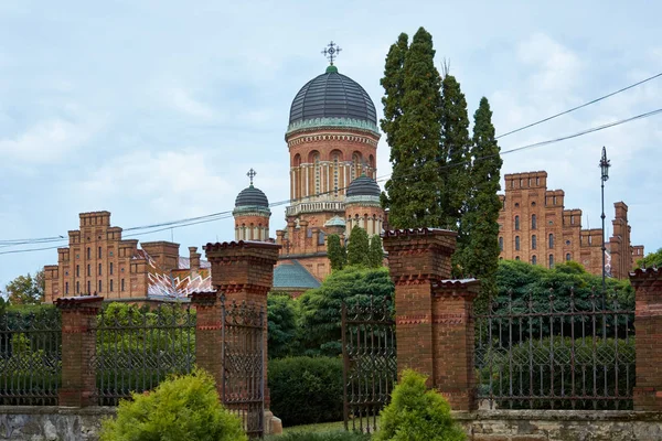 Chernivtsi National University, architectural ensemble of the Residence of Bukovynian and Dalmatian Metropolitans, Chernivtsi, Ukraine. Architectural attraction. Seminary wing, Church of the Three Holy Hierarchs.