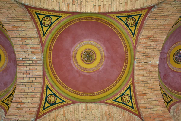 Chernivtsi National University, architectural ensemble of the Residence of Bukovynian and Dalmatian Metropolitans, Chernivtsi, Ukraine. Painted arched ceiling. Architectural attraction.