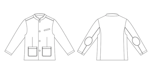 Desenho técnico de moda de crianças. Meninos jaqueta com gola e bolsos . —  Vetores de Stock