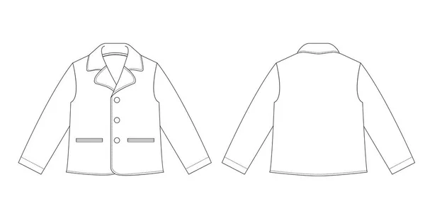 Dibujo técnico de moda infantil. chaqueta de niño para un niño — Vector de stock