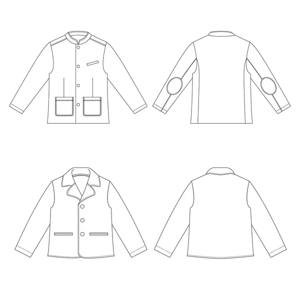 Dibujo técnico de moda infantil. chaqueta de niño para un niño — Vector de stock