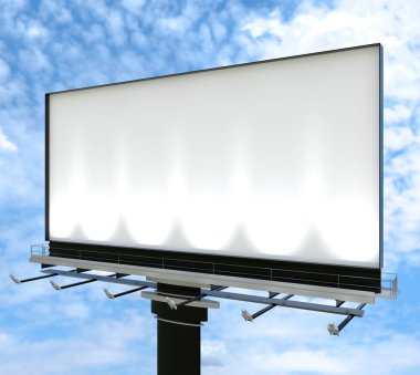 3D billboard üzerinde mavi gökyüzü alay.