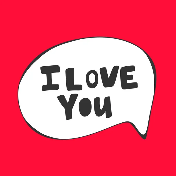 Love you. Valentine s day Sticker for social media content. — Stock Vector