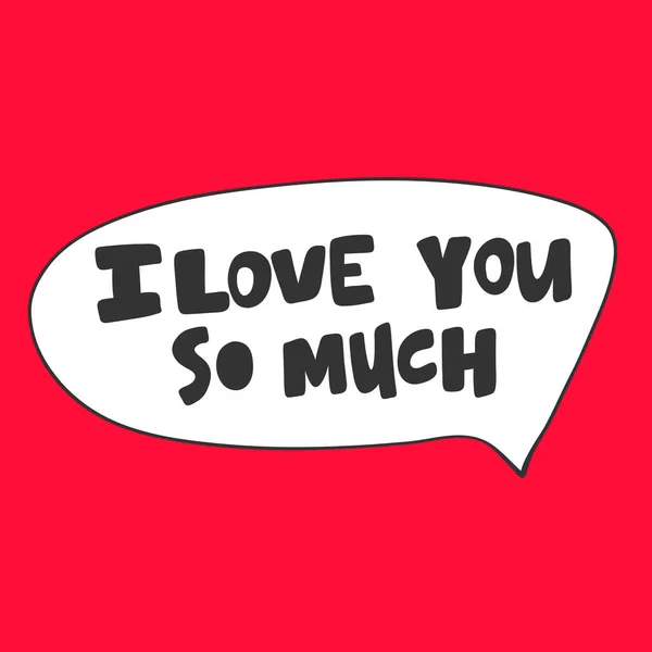 Ik hou zoveel van je. Valentijnsdag Sticker voor social media content. Vector hand getekend illustratie ontwerp. — Stockvector