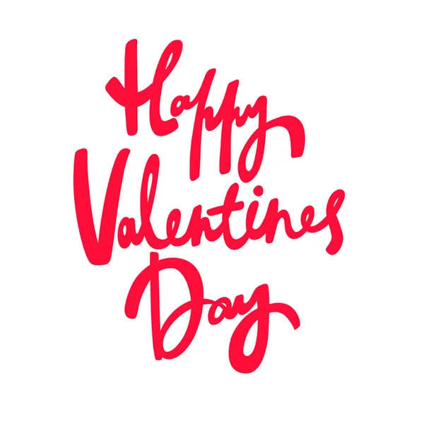 Happy Valentines day Sticker for social media content. Vector hand drawn illustration design. — ストックベクタ