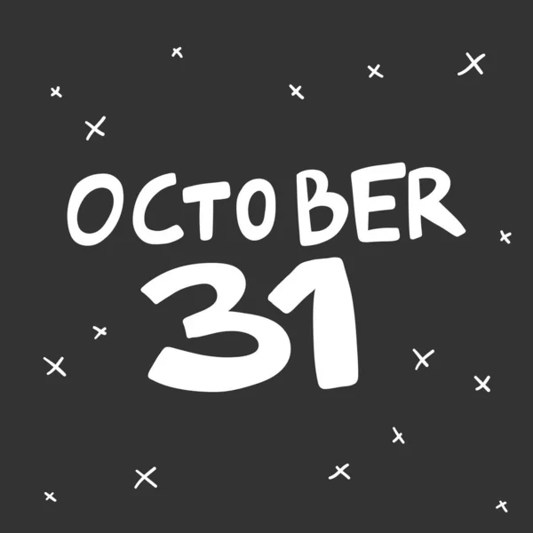 31 oktober. Halloween Sticker voor social media content. Vector hand getekend illustratie ontwerp. — Stockvector