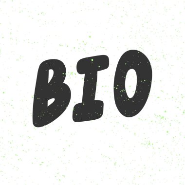 Sosyal medya içeriği için biyoyeşil eko etiketi. Vektör el çizimi illüstrasyon tasarımı. 