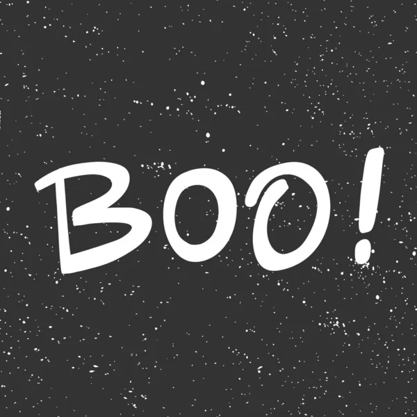 ¡Boo! Etiqueta engomada de Halloween para contenido de redes sociales. Vector dibujado a mano diseño de ilustración . — Vector de stock