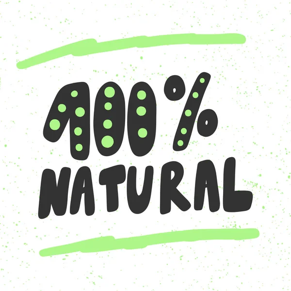 Green eco bio sticker for social media content. Vector hand drawn illustration design. — Stock vektor