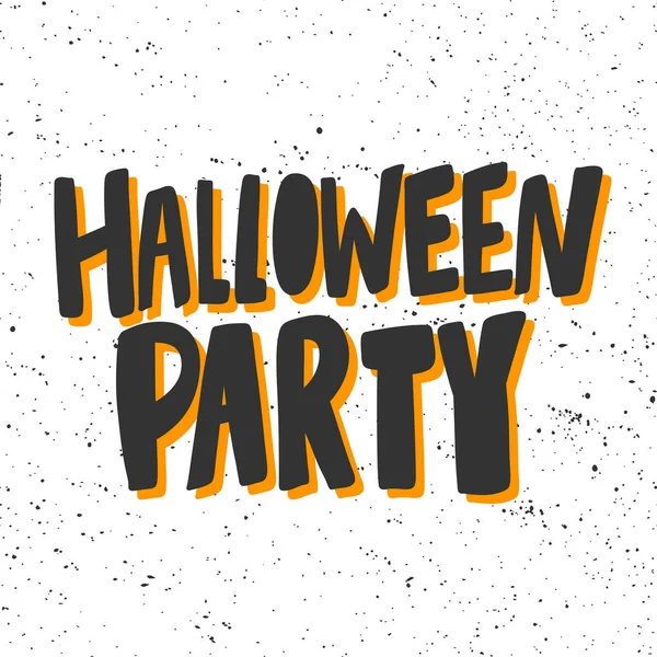 Halloween party. Sticker for social media content. Vector hand drawn illustration design. — Stock Vector