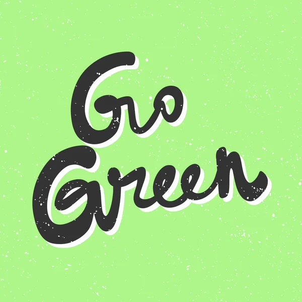 Go Green, adesivo ecologico bio per i contenuti dei social media. disegno illustrazione disegnato a mano vettoriale . — Vettoriale Stock