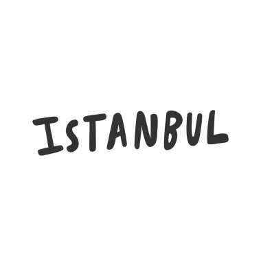 Istanbul. Sticker for social media content. Vector hand drawn illustration design. 