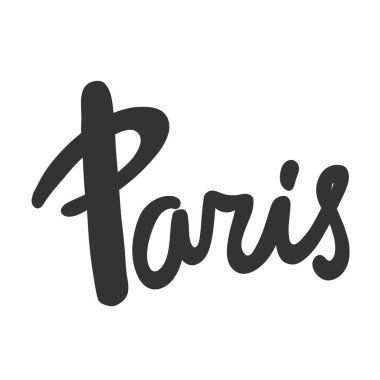 Paris mi? Sosyal medya içeriği etiketi. Vektör el çizimi illüstrasyon tasarımı. 