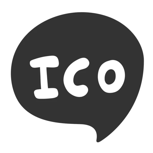 ICO. Sticker for social media content. Vector hand drawn illustration design. — Stock Vector
