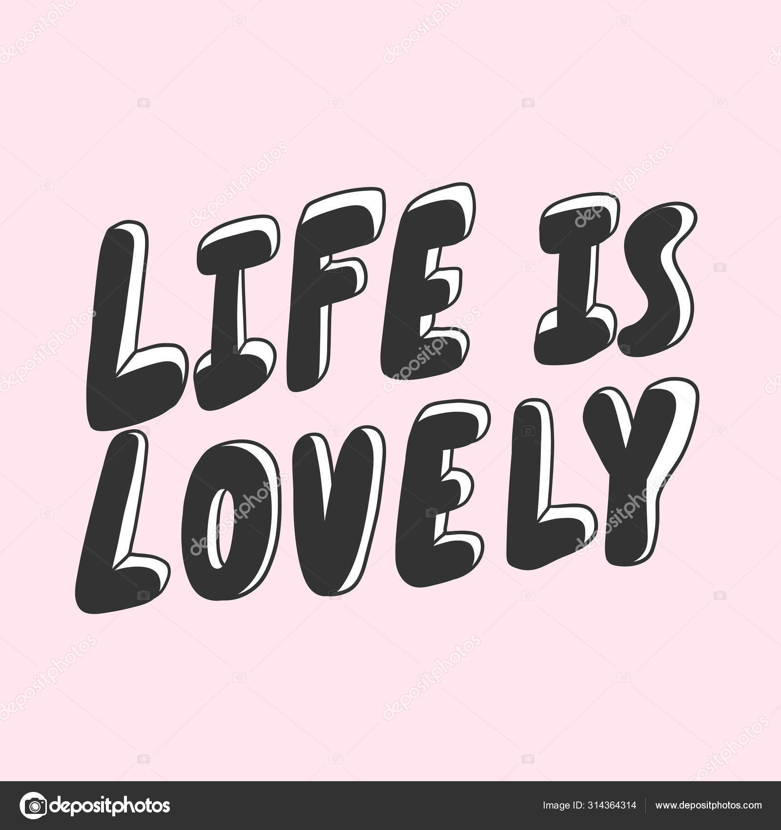 삶은 사랑스럽습니다. 소셜 미디어 콘텐츠를 위한 스티커입니다. 벡터 손 그림 디자인. 스톡 벡터 ©sailoroon