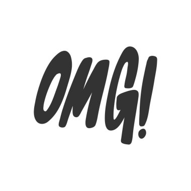 Omg. Sosyal medya içeriği etiketi. Vektör el çizimi illüstrasyon tasarımı. 