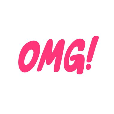 Omg. Sosyal medya içeriği etiketi. Vektör el çizimi illüstrasyon tasarımı. 