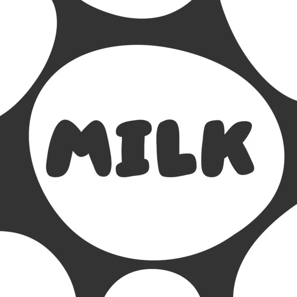 Leche. Adhesivo para contenido de redes sociales. Vector dibujado a mano diseño de ilustración . — Vector de stock