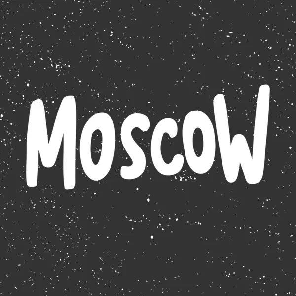 Moscovo. Adesivo para conteúdo de mídia social. Design de ilustração desenhada à mão vetorial . —  Vetores de Stock