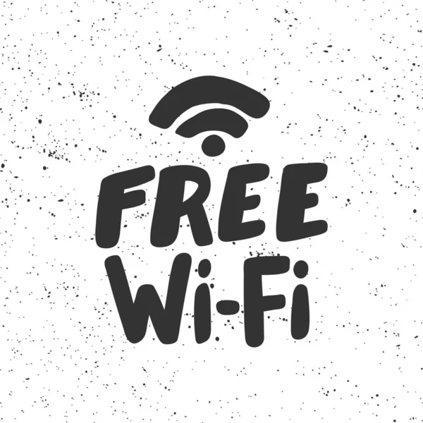 Wi-fi gratis. Adhesivo para contenido de redes sociales. Vector dibujado a mano diseño de ilustración . — Vector de stock