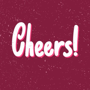 - Şerefe. Sosyal medya içeriği etiketi. Vektör el çizimi illüstrasyon tasarımı. 