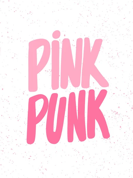 Pink Punk. Aufkleber für Social-Media-Inhalte. Vektor Hand gezeichnet Illustration Design. — Stockvektor