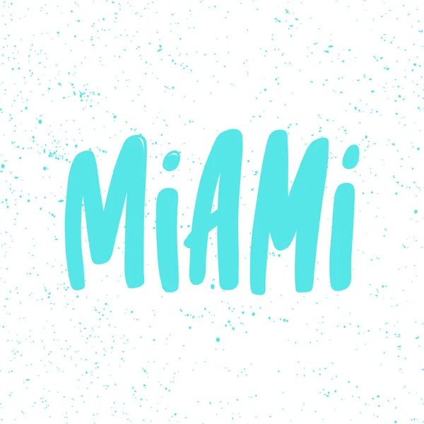 Miami. Aufkleber für Social-Media-Inhalte. Vektor Hand gezeichnet Illustration Design. — Stockvektor