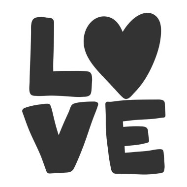 Sevgi. Çizgi film harfleriyle çizilmiş illüstrasyon etiketi. Çıkartma, video blog kapağı, sosyal medya mesajı, hediye arabası, gömlek baskısı tasarımı kadar iyi..