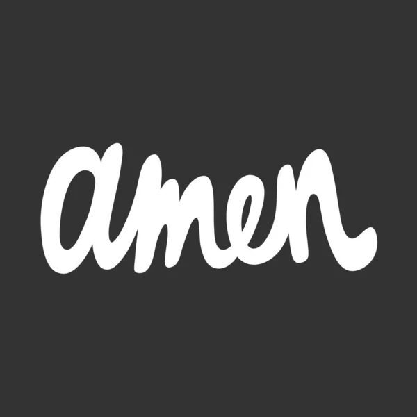 Amin. Çizgi film harfleriyle çizilmiş illüstrasyon etiketi. Çıkartma, video blog kapağı, sosyal medya mesajı, hediye arabası, gömlek baskısı tasarımı kadar iyi..