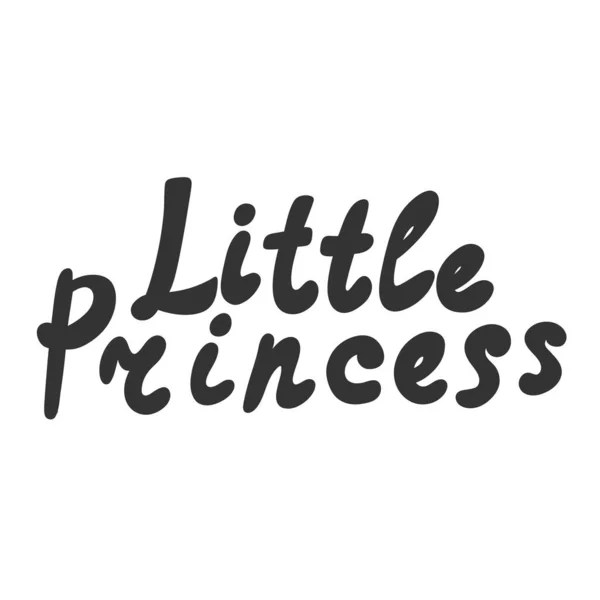 Petite princesse. Autocollant d'illustration vectoriel dessiné à la main avec lettrage dessin animé. Bon comme un autocollant, couverture de blog vidéo, message de médias sociaux, panier-cadeau, conception d'impression de t-shirt . — Image vectorielle