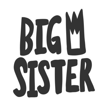 Abla. Çizgi film harfleriyle çizilmiş illüstrasyon etiketi. Çıkartma, video blog kapağı, sosyal medya mesajı, hediye arabası, gömlek baskısı tasarımı kadar iyi..