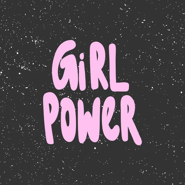 Girl power. Vector hand drawn illustration with cartoon lettering. Good as a sticker, video blog cover, social media message, gift cart, t shirt print design. — 스톡 벡터