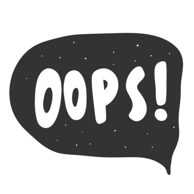 Tüh. Sosyal medya içeriği etiketi. Vektör el çizimi illüstrasyon tasarımı. 