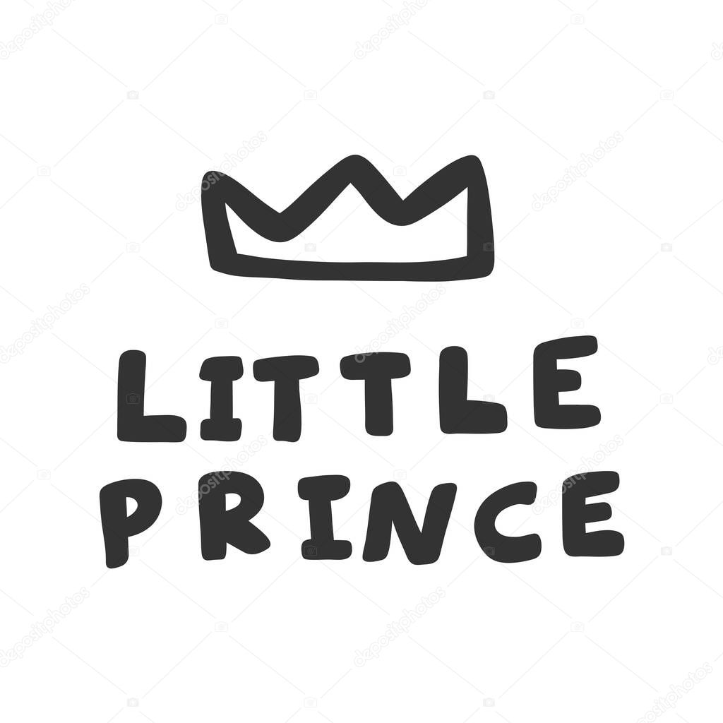 Little prince. Sticker for social media content. Vector hand drawn illustration design. 