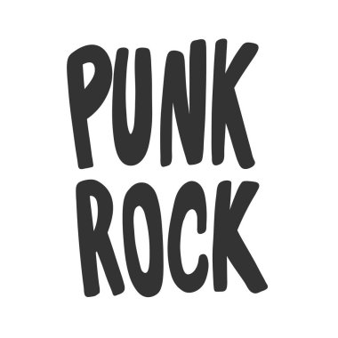 Punk rock. Sosyal medya içeriği etiketi. Vektör el çizimi illüstrasyon tasarımı. 