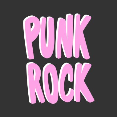 Punk rock. Sosyal medya içeriği etiketi. Vektör el çizimi illüstrasyon tasarımı. 