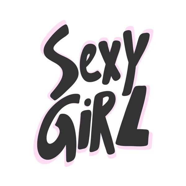 Sexy girl. Sticker for social media content. Vector hand drawn illustration design. — Stock Vector