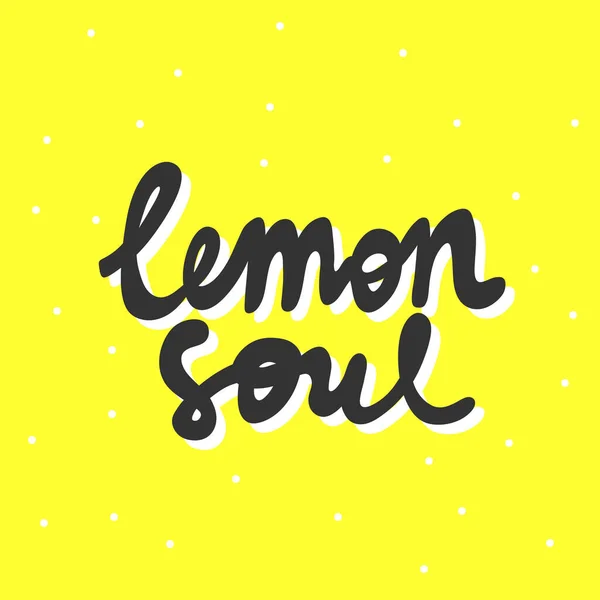 레몬 영혼. 소셜 미디어 콘텐츠를 위한 스티커입니다. 벡터 손 그림 디자인. — 스톡 벡터