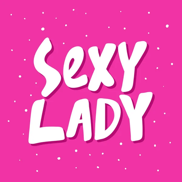 Senhora sexy. Adesivo para conteúdo de mídia social. Design de ilustração desenhada à mão vetorial . — Vetor de Stock