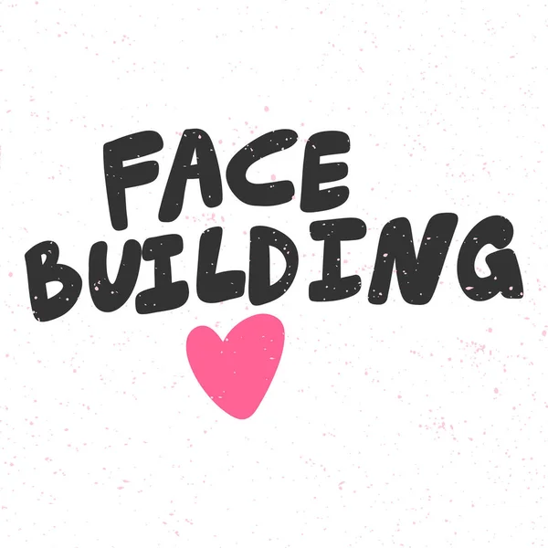 Construção facial. Adesivo para conteúdo de mídia social. Design de ilustração desenhada à mão vetorial . — Vetor de Stock