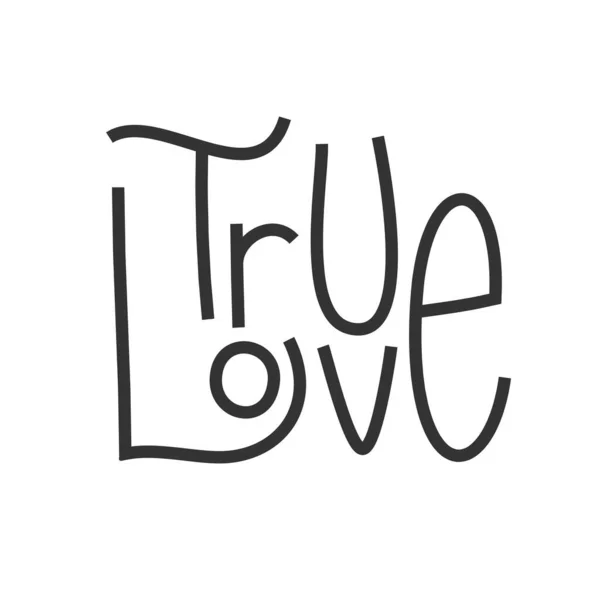 Le véritable amour. Sticker pour le contenu des médias sociaux. illustration vectorielle dessinée à la main . — Image vectorielle